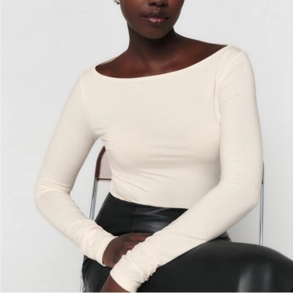 Reformation Wiley Knit Top in Cream  XL - Picture 1 of 5
